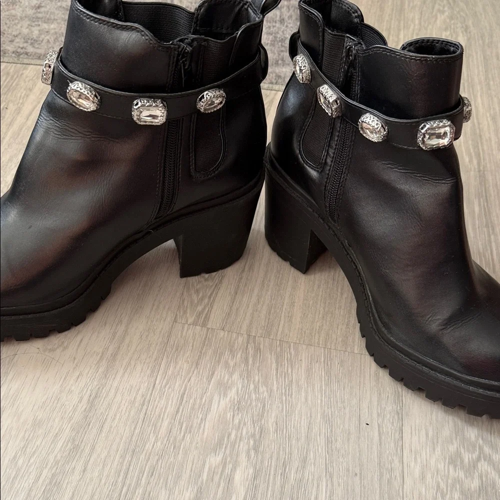 Torrid Black Ankle Boots with Jewel Accents - Picture 2 of 7